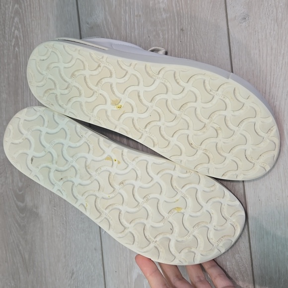 Birkenstock Women White Leather Lace Up Sneakers Shoes Sz 38/7 Regular - Picture 13 of 13
